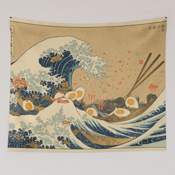 Item preview, The Great Ramen Wave | Japanese Food Ukiyo-e Art Mashup designed and sold by Vandy Fullam.