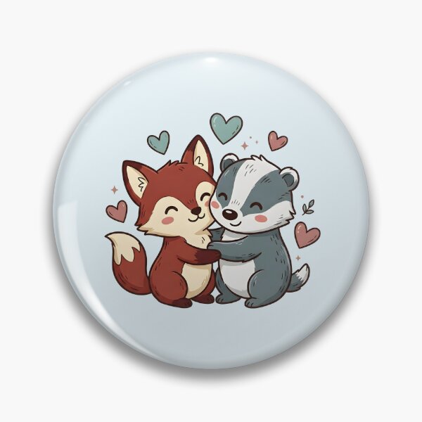 Item preview, Kawaii Fox and Badger Cuddle Love designed and sold by dreephic22.