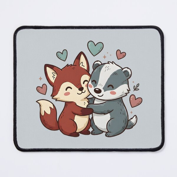Item preview, Kawaii Fox and Badger Cuddle Love designed and sold by dreephic22.