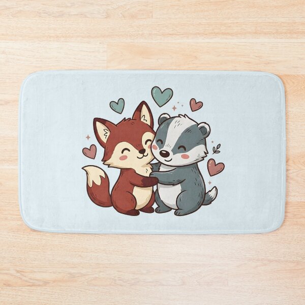 Item preview, Kawaii Fox and Badger Cuddle Love designed and sold by dreephic22.