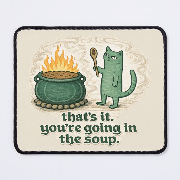 Item preview, Funny Cat Soup Shirt, Vintage Witch Cat Cauldron Graphic designed and sold by POD DYNASTY | Original Print On Demand T-Shirt Graphics.