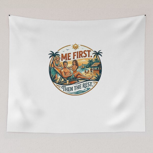 Item preview, Me First Then The Rest Funny Beach T-Shirt Summer Vacation Vibes designed and sold by GCCloverCo.
