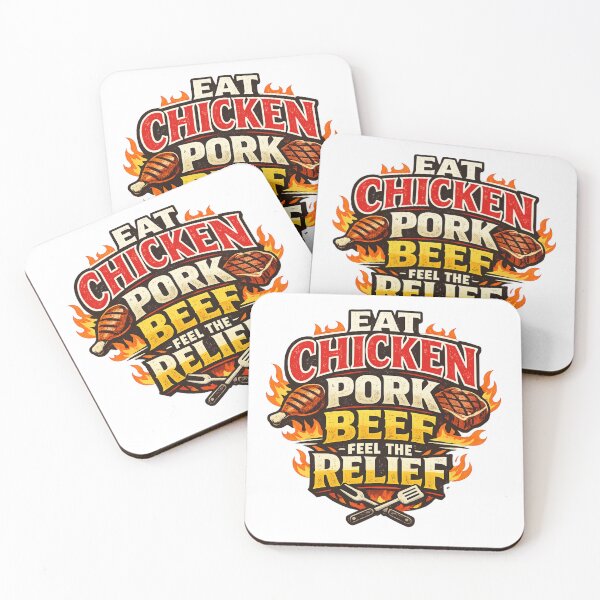 Item preview, Eat Chicken Pork Beef Feel The Relief Meat Lover BBQ Shirt designed and sold by MyOwnLab.