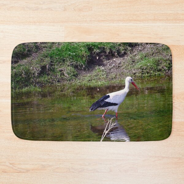 Item preview, White stork in the water designed and sold by ShahrukMoments.