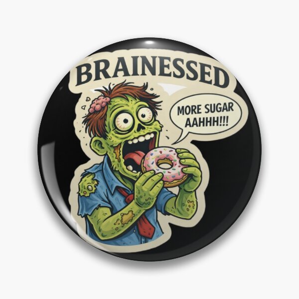 Item preview, Funny Zombie Donut Brainessed Cartoon Horror Humor designed and sold by ZenvyraLab.