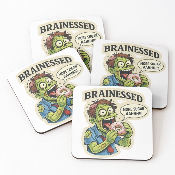 Item preview, Funny Zombie Donut Brainessed Cartoon Horror Humor designed and sold by ZenvyraLab.