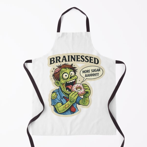 Item preview, Funny Zombie Donut Brainessed Cartoon Horror Humor designed and sold by ZenvyraLab.