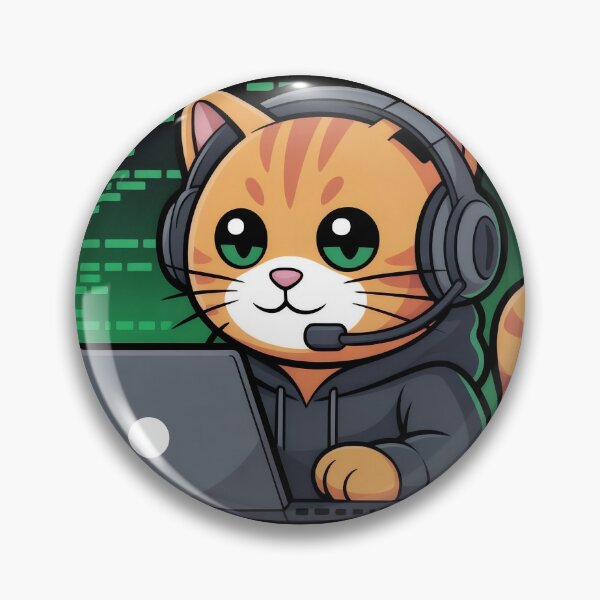 Item preview, Cute Hacker Cat - Kawaii Gamer Kitty designed and sold by ArtByLorrens.