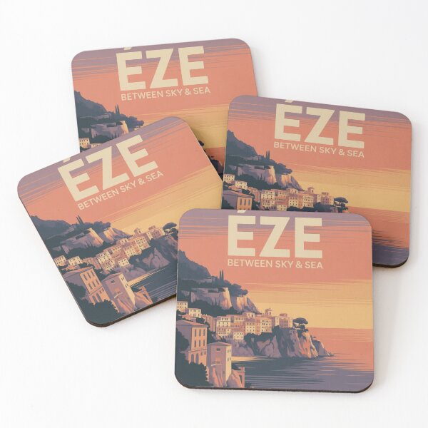 Item preview, Èze France Vintage Travel Poster – French Riviera Cliffside Art Print, Côte d’Azur Sunset Landscape, Minimal Retro Wall Art designed and sold by Timeless Design.