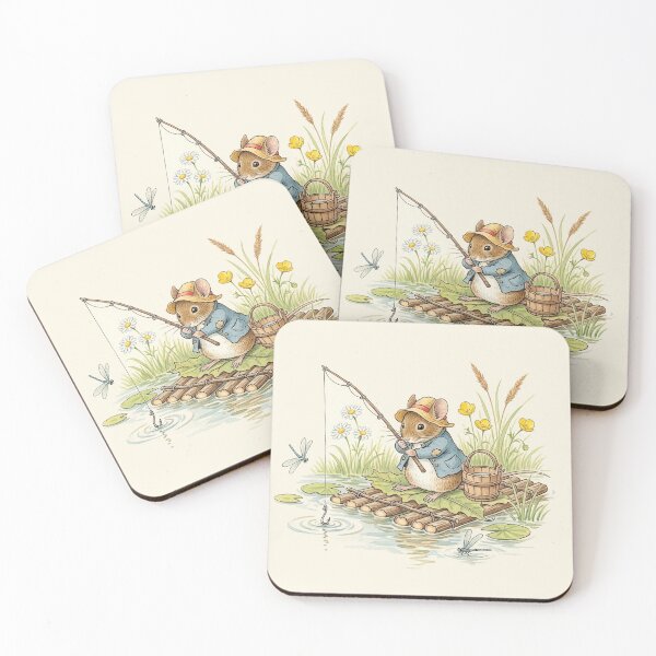 Item preview, Little Mouse Fishing on a Leaf Raft designed and sold by Pasteltone.
