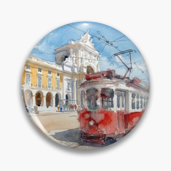 Item preview, Tranvía rojo de Lisboa en la Praca do Comercio designed and sold by caracatita75.