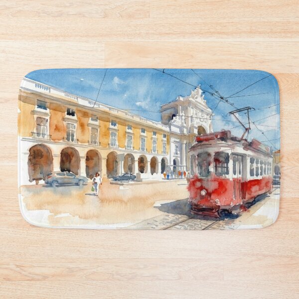 Item preview, Tranvía rojo de Lisboa en la Praca do Comercio designed and sold by caracatita75.