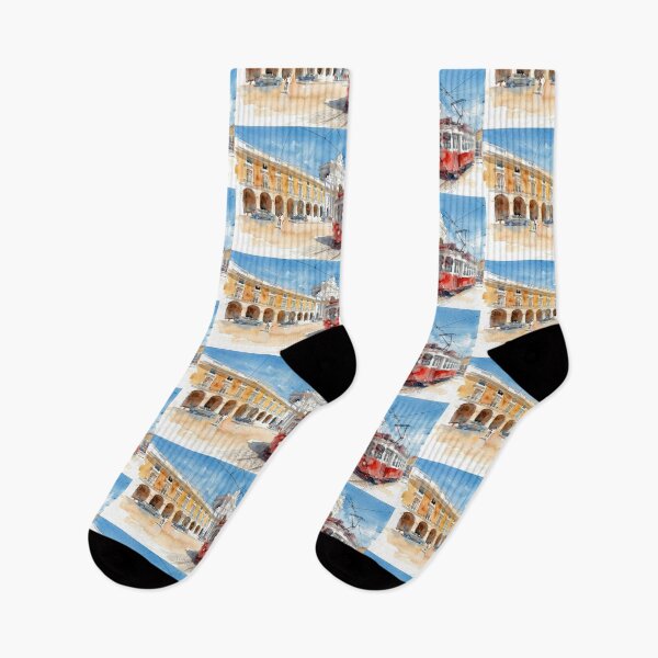Item preview, Lisbon Red Tram at Praca do Comercio designed and sold by caracatita75.