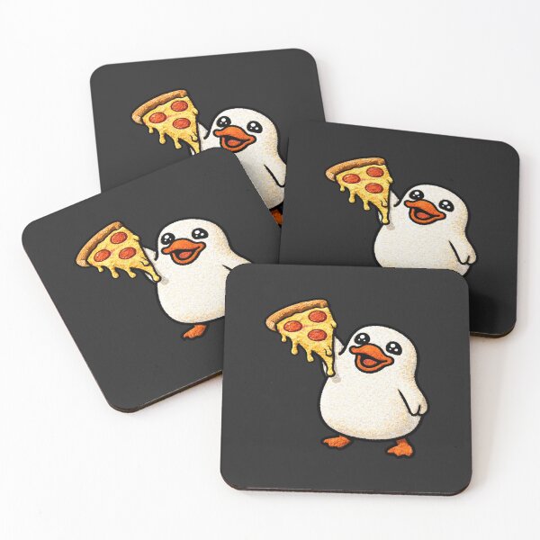 Item preview, Happy Pizza Duck – Cute Chibi Duck Funny Food Kawaii Aesthetic Design designed and sold by ColorSplash123.