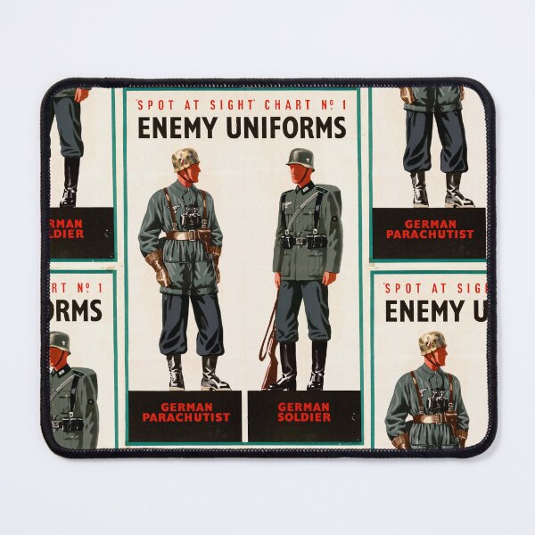 Item preview, World War II Poster Print | Spot At Sight Chart No 1 | Enemy Uniforms Art | German Parachutist & Soldier Illustration designed and sold by artofuniverse.