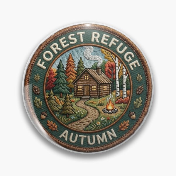 Item preview, Autumn Log Cabin - Retro Mountain Style designed and sold by LexxiShopArtss.