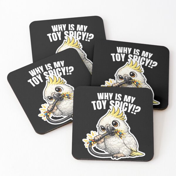 Item preview, Funny Cockatoo Why Is My Toy Spicy – Chewing Chaos Meme designed and sold by FeatherChaos.