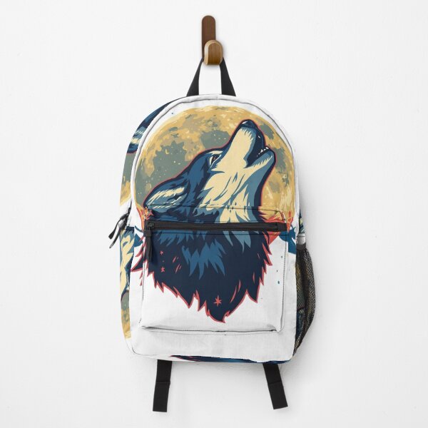 Item preview, Howling Wolf Moon Art Print – Night Sky Wolf Illustration for Nature Lovers designed and sold by Kruti Collection.