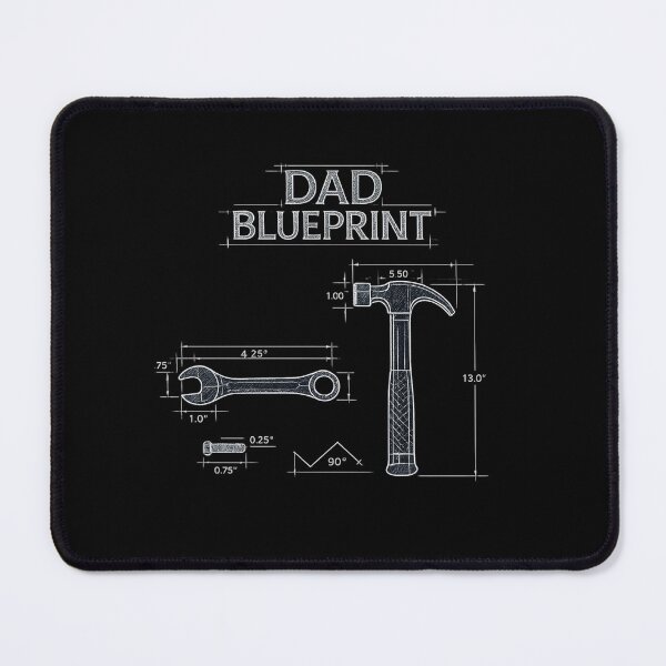 Item preview, Dad Blueprint - Technical Drawing Typography Design designed and sold by MKreative Studio.