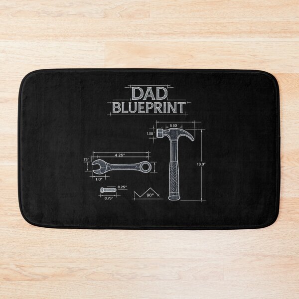 Item preview, Dad Blueprint - Technical Drawing Typography Design designed and sold by MKreative Studio.