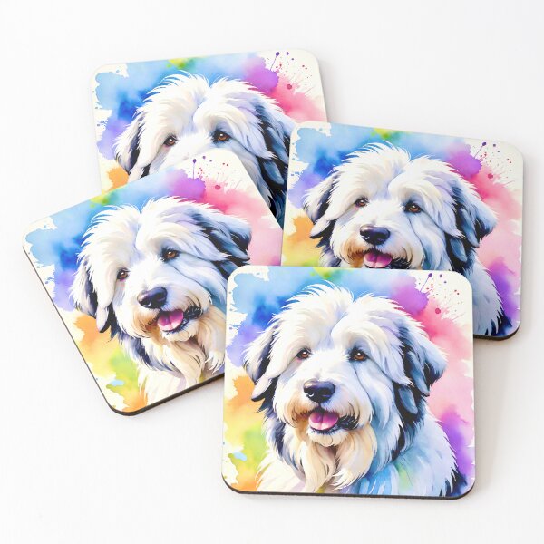 Item preview, Bobtail. Old English Sheepdog in watercolor style designed and sold by Steffani Lehmann.
