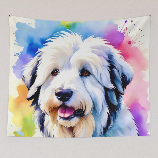 Item preview, Bobtail. Old English Sheepdog in watercolor style designed and sold by Steffani Lehmann.