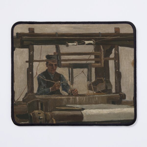 Item preview, Loom With Weaver by Vincent van Gogh: Rustic Studio Fine Art Print designed and sold by artofuniverse.