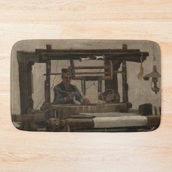 Item preview, Loom With Weaver by Vincent van Gogh: Rustic Studio Fine Art Print designed and sold by artofuniverse.