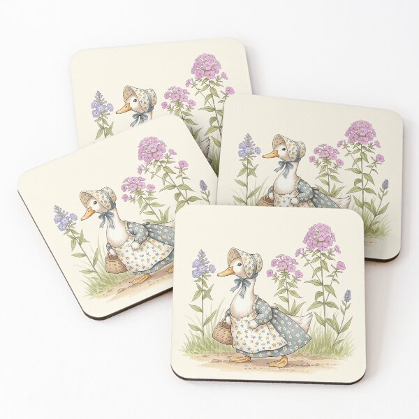 Item preview, Country Duck in Floral Bonnet and Apron designed and sold by Pasteltone.