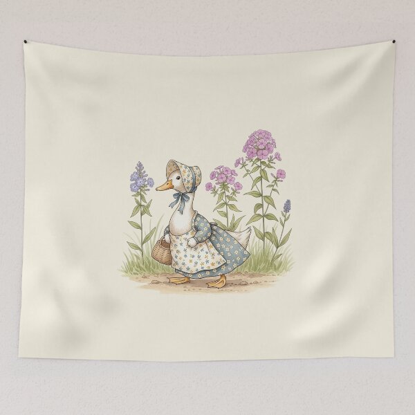 Item preview, Country Duck in Floral Bonnet and Apron designed and sold by Pasteltone.