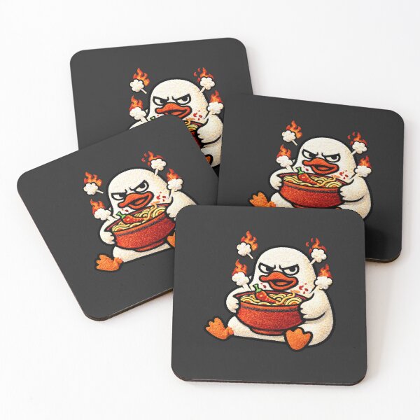 Item preview, Angry Spicy Ramen Duck – Cute Chibi Duck Funny Food Meme Kawaii Design designed and sold by ColorSplash123.