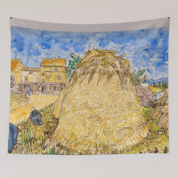 Item preview, Meules De Ble by Vincent van Gogh: Post Impressionist Countryside Poster designed and sold by artofuniverse.