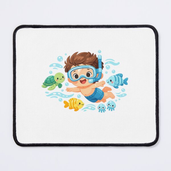 Item preview, Cute Underwater Adventure - Child Swimming with Sea Animals designed and sold by MKreative Studio.