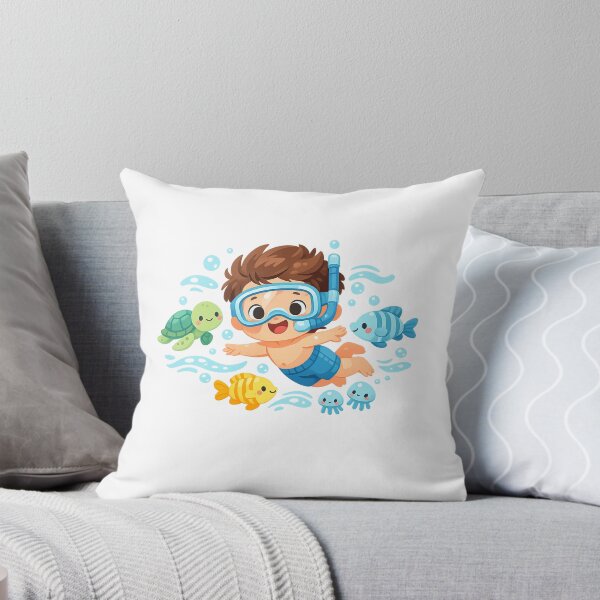 Item preview, Cute Underwater Adventure - Child Swimming with Sea Animals designed and sold by MKreative Studio.