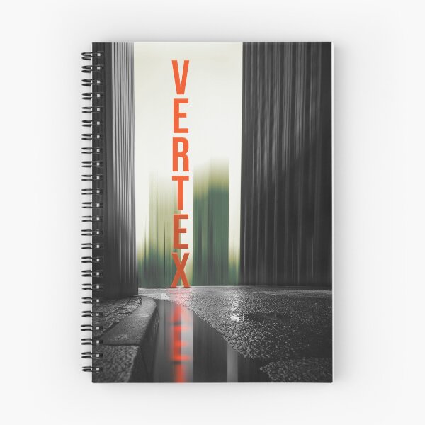Item preview, Neo Noir Vertex Cityscape | Orange Neon Typography & Reflection designed and sold by P-Design-Lab.