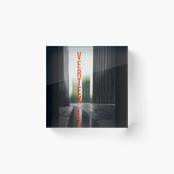 Item preview, Neo Noir Vertex Cityscape | Orange Neon Typography & Reflection designed and sold by P-Design-Lab.