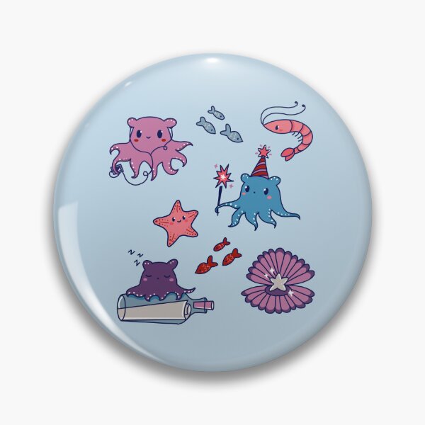 Item preview, Kawaii Ocean Friends Sticker Set – Cute Octopus, Starfish, Shrimp & Seashell Party designed and sold by autumn-acorns.