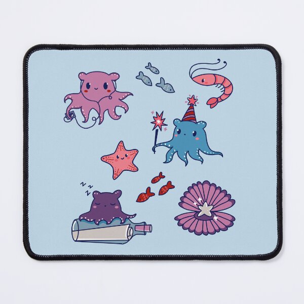 Item preview, Kawaii Ocean Friends Sticker Set – Cute Octopus, Starfish, Shrimp & Seashell Party designed and sold by autumn-acorns.