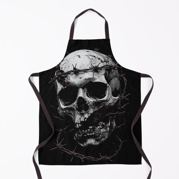 Item preview, Gothic Skull with Barbwire – Dark Gritty Horror Art designed and sold by MorbidDreams.
