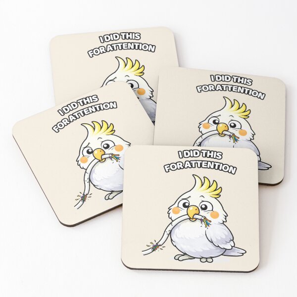 Item preview, Funny Cockatoo I Did This For Attention – Clingy Bird Meme designed and sold by FeatherChaos.