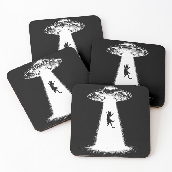 Item preview, Funny UFO Cat Abduction Retro Alien Pet Design designed and sold by margamPagenberg.