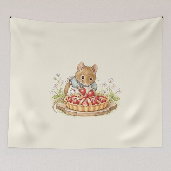 Item preview, Tiny Pastry Chef Mouse and Strawberry Tart designed and sold by Pasteltone.