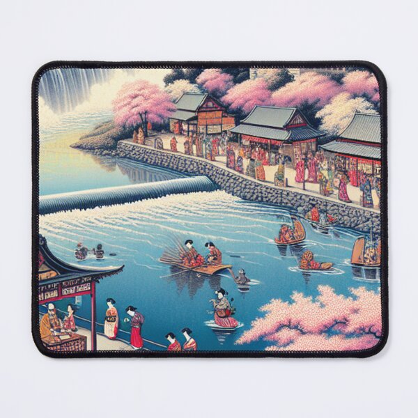 Item preview, Rochester New York Ukiyo-e | High Falls & Genesee River Japanese Woodblock Art designed and sold by Vandy Fullam.