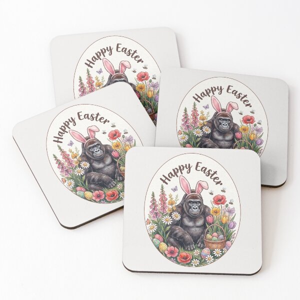 Item preview, Funny Gorilla Happy Easter Egg Bunny Boys Girls Kids designed and sold by FurryHavenPH.