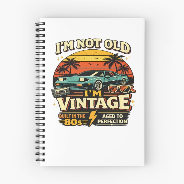 Item preview, I'm Not Old I'm Vintage Retro Car Sunset 80s Funny Gift T-Shirt Design designed and sold by Artbysarmina.