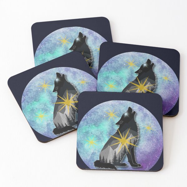 Item preview, Mystic Wolf: Cosmic Nature Double Exposure designed and sold by Diseño que alegran tu día.