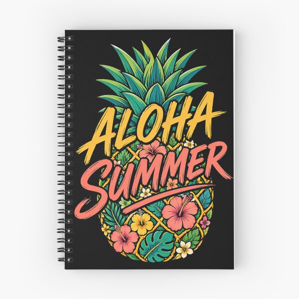 Item preview, Aloha Summer Pineapple Tropical Floral Typography Design designed and sold by SaDesign99.