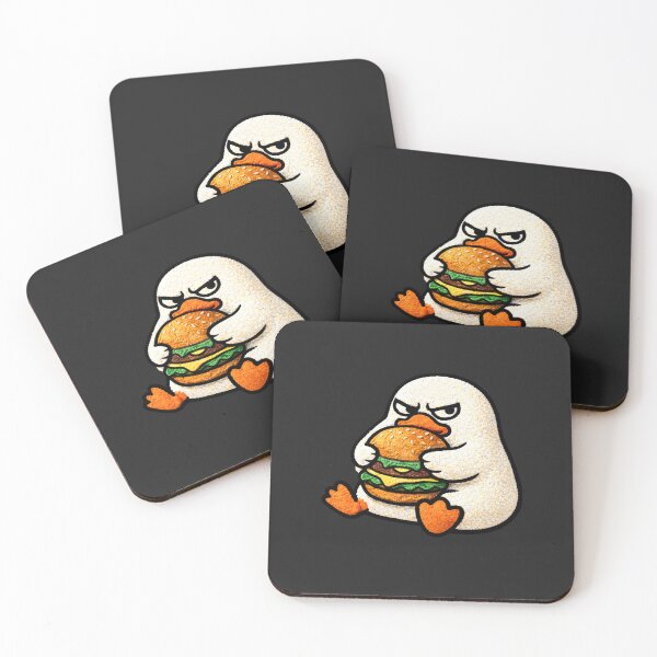 Item preview, Greedy Burger Duck – Cute Chibi Duck Funny Food Meme Kawaii Design designed and sold by ColorSplash123.
