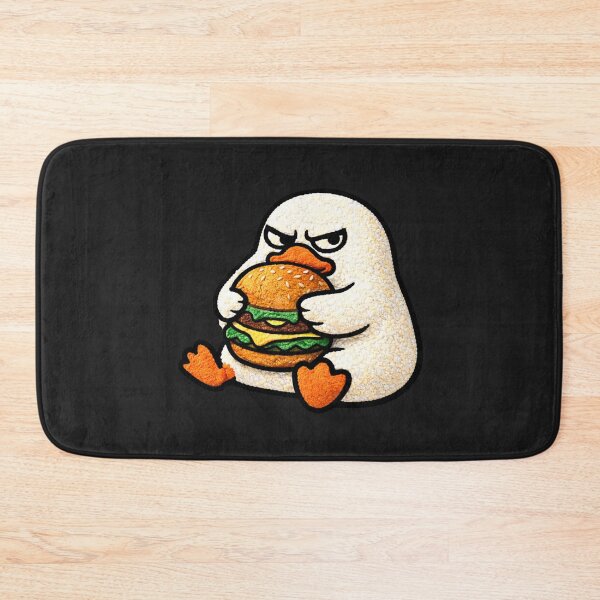 Item preview, Greedy Burger Duck – Cute Chibi Duck Funny Food Meme Kawaii Design designed and sold by ColorSplash123.