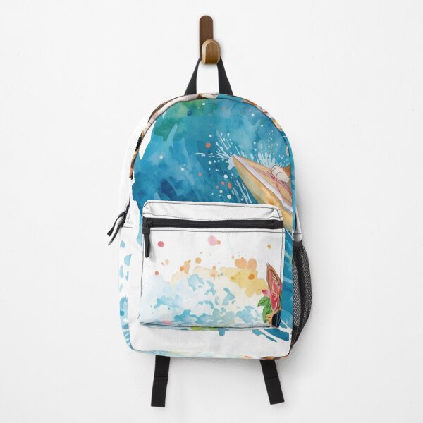 Item preview, Cool Watercolor Cat Surfing Ocean Wave - Summer Vibes designed and sold by Timastorart.